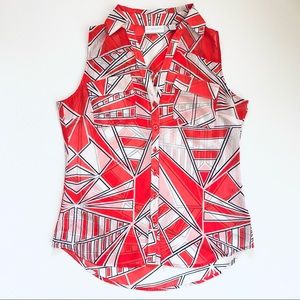 New York & Company Sleeveless Button Up Top